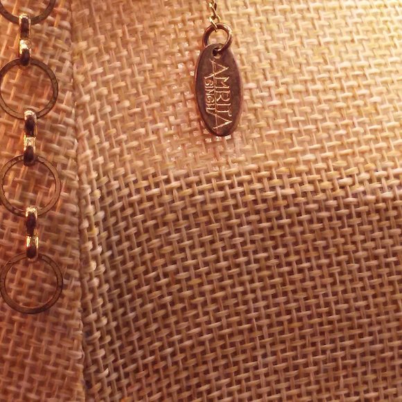 AMITRA SINGH rhinestone teal collar stmt necklace - Picture 9 of 9